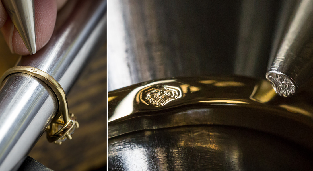 Chez Lepage, nos bijoux sont frappés du poinçon tête d’aigle, qui attestent la qualité de l’or 750.